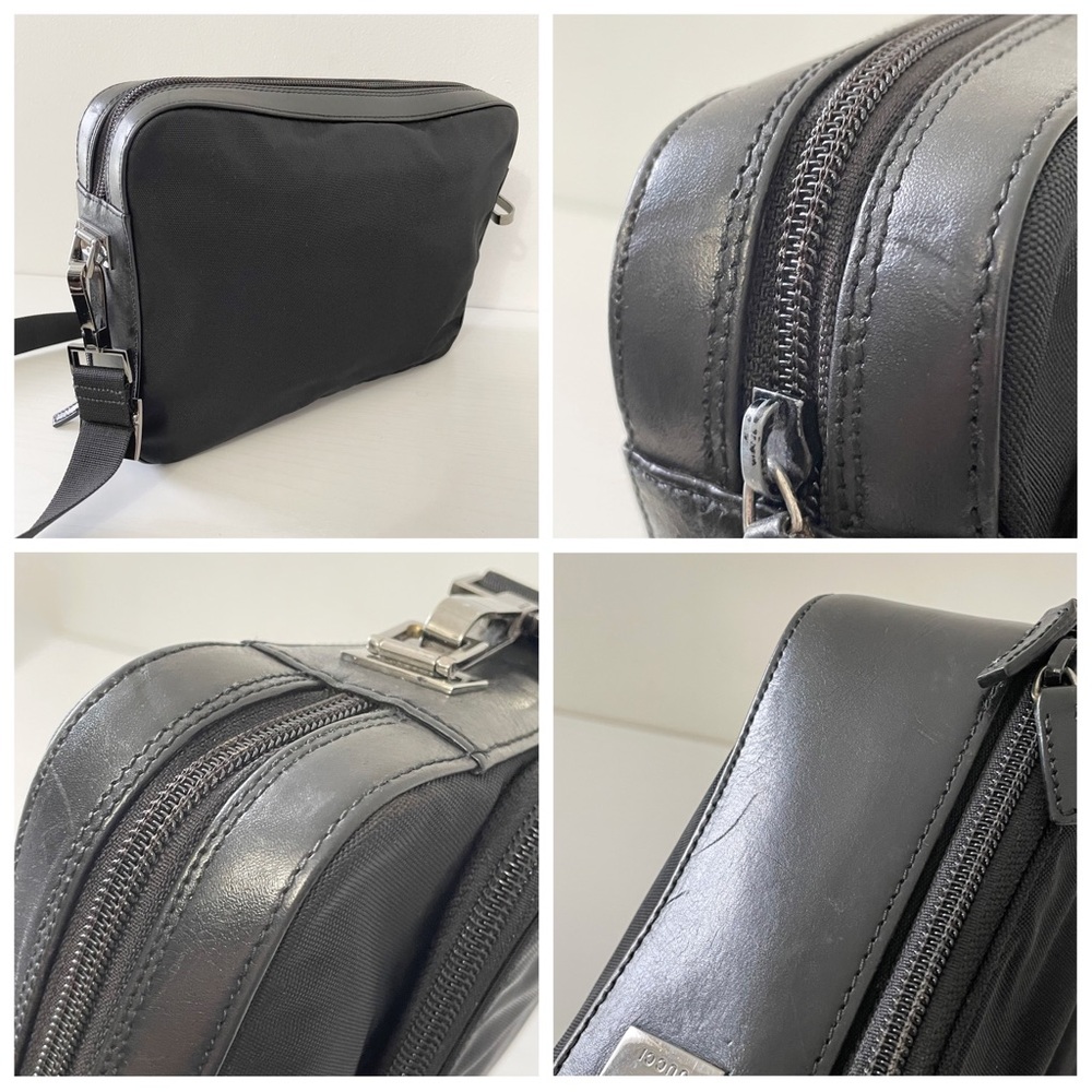 Gucci black woven nylon and leather camera shoulder bag - Picture 4 of 10